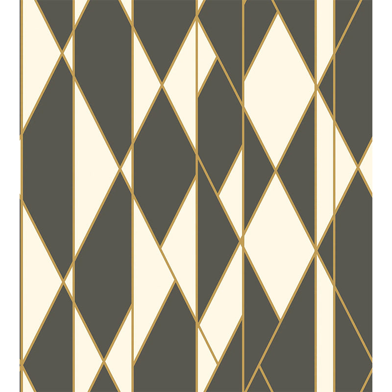 Carta da Parati “OBLIQUE Black, White and Metallic Gold” | COLE & SON