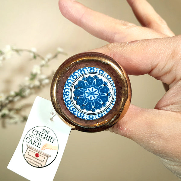 Pomello in ceramica “Tondo Bouquet Blu"