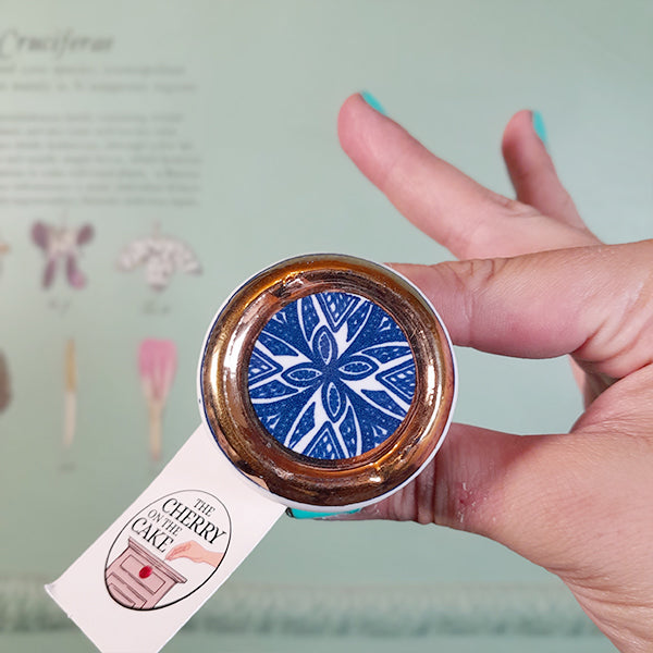 Pomello in ceramica “Tondo Geometrico Blu"