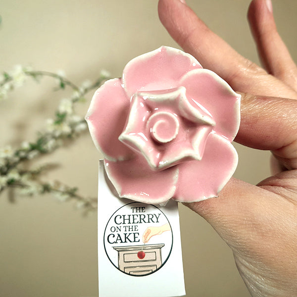 Pomello in ceramica “Rosa Delicata"