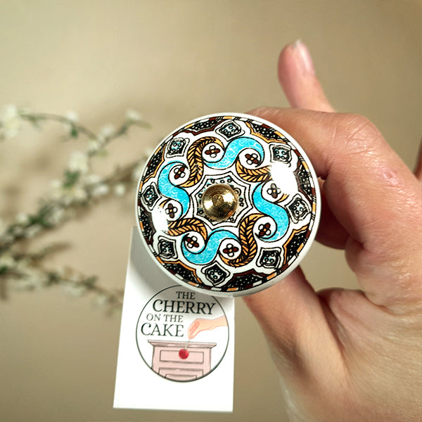 Pomello in ceramica “Sole Foglie"