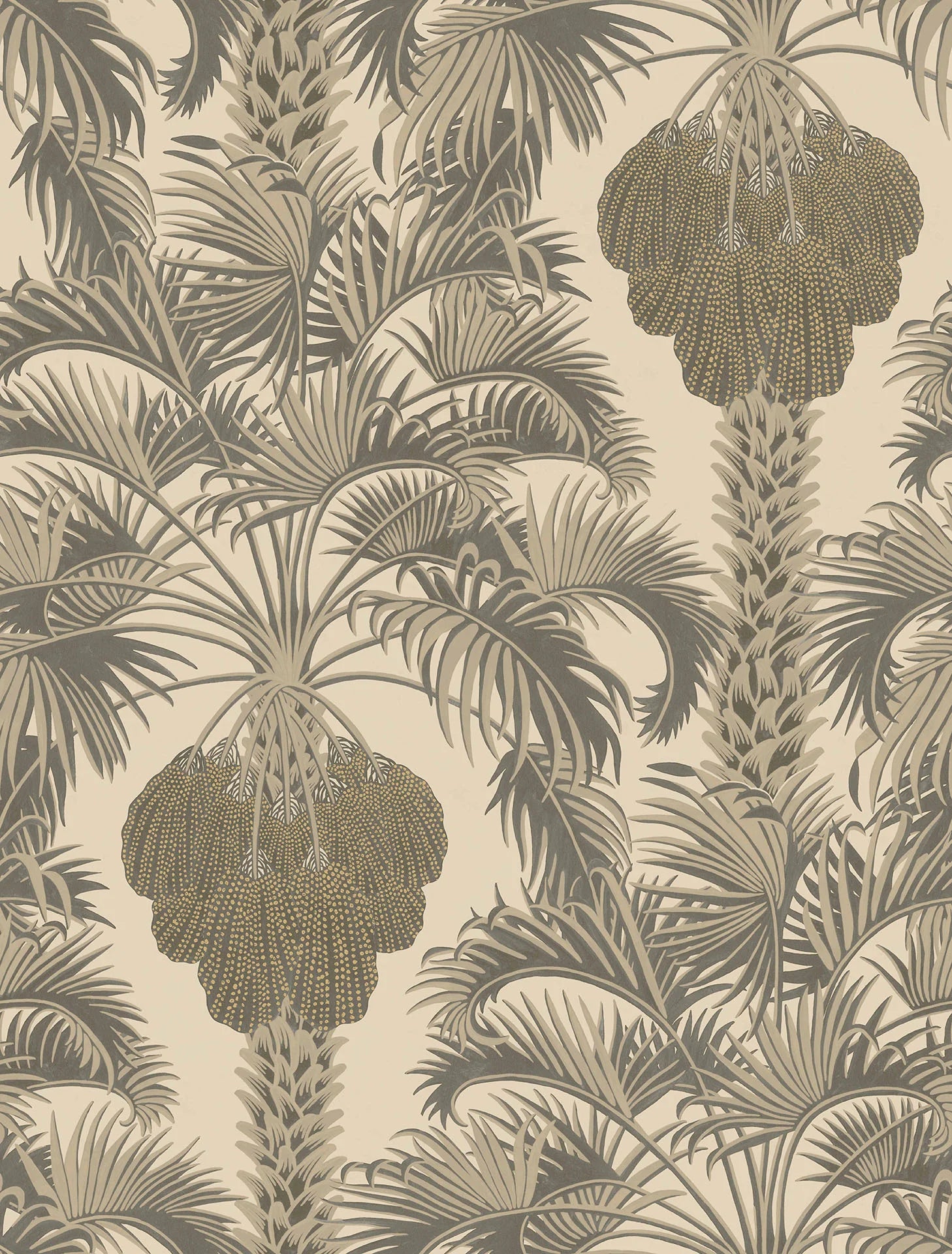 Carta da Parati "MARTYN LAWRENCE BULLARD" Hollywood palm bejge e grigio | COLE & SON