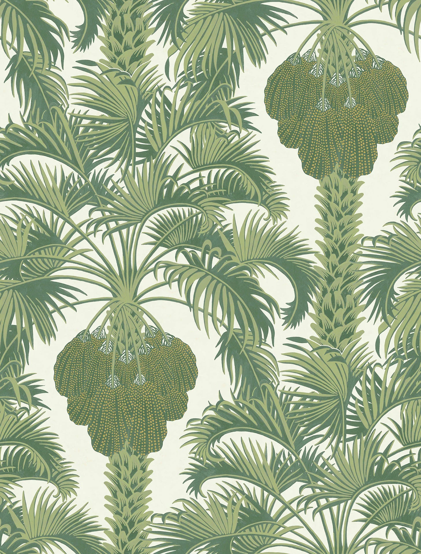Carta da Parati "MARTYN LAWRENCE BULLARD" Hollywood palm verde e crema | COLE & SON