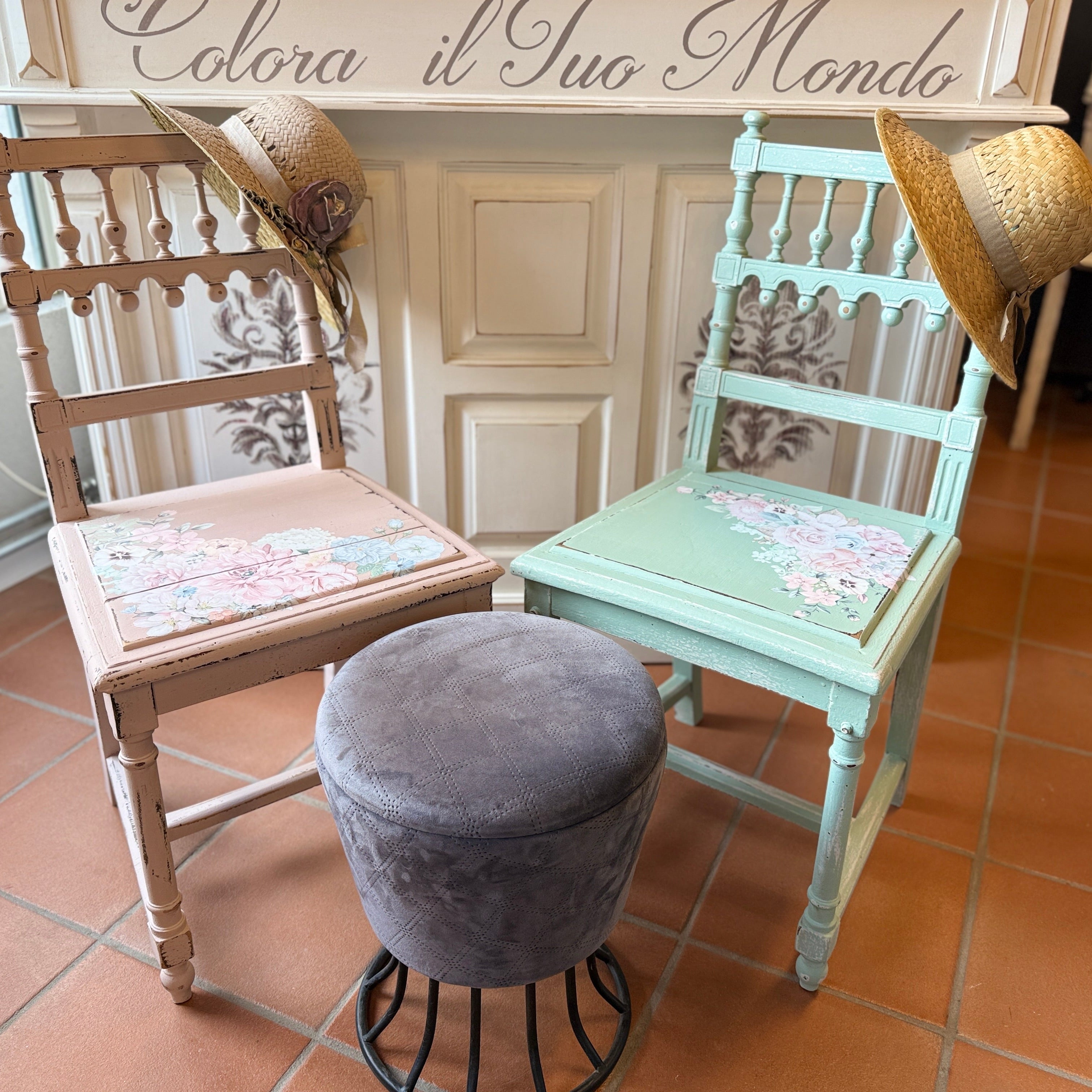 Angolo romantico: coppia di sedie vintage - I Restyling di Elisa