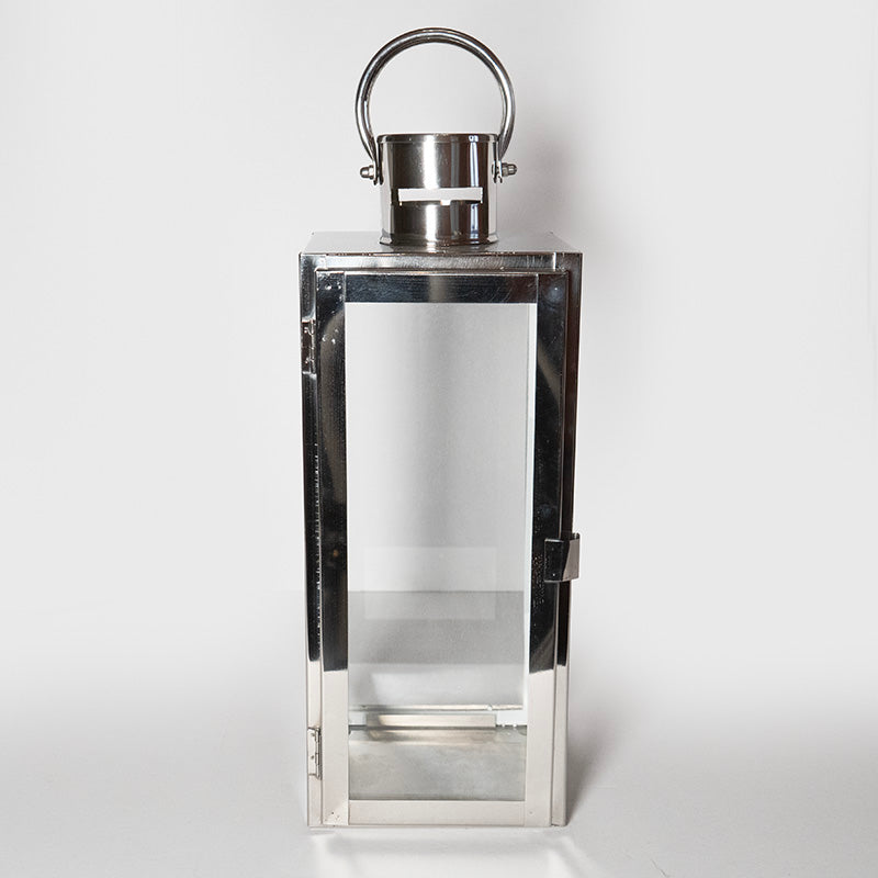 Große Laterne „Silberlicht“, aus Glas und Aluminium