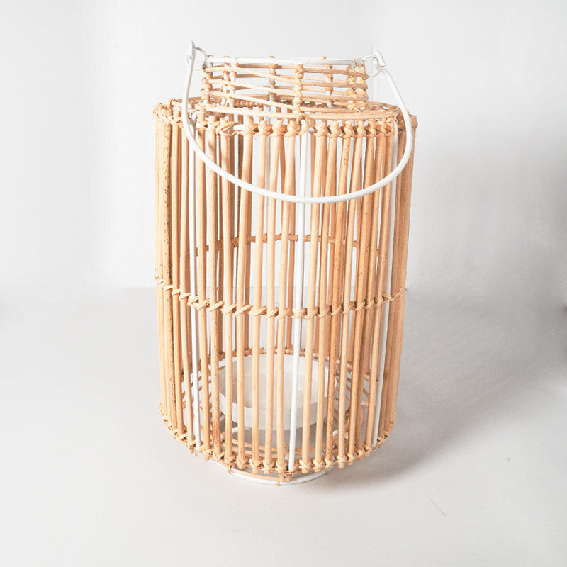 Lanterna "Cilindro", in vimini e ferro