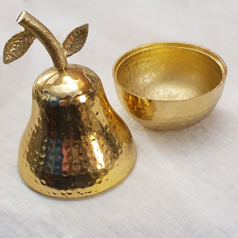 contenitore porta oggetti - svuota tasche "Pera" oro