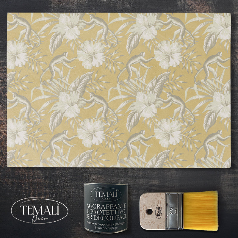 Dècoupage Tropical - Gold Monkey