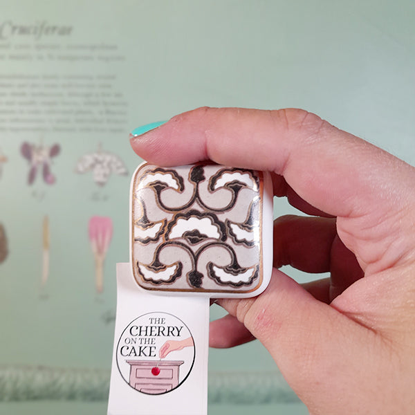 Pomello in ceramica “Fantasia Orientale Nera"