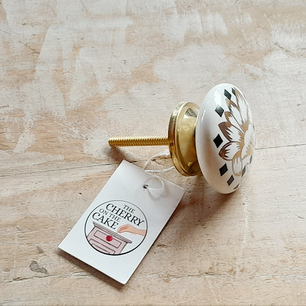 Pomello in ceramica “Fiore Dorato"