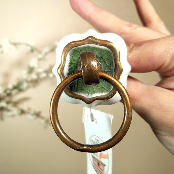 Pomello in ceramica “Green Batti-cassetto"