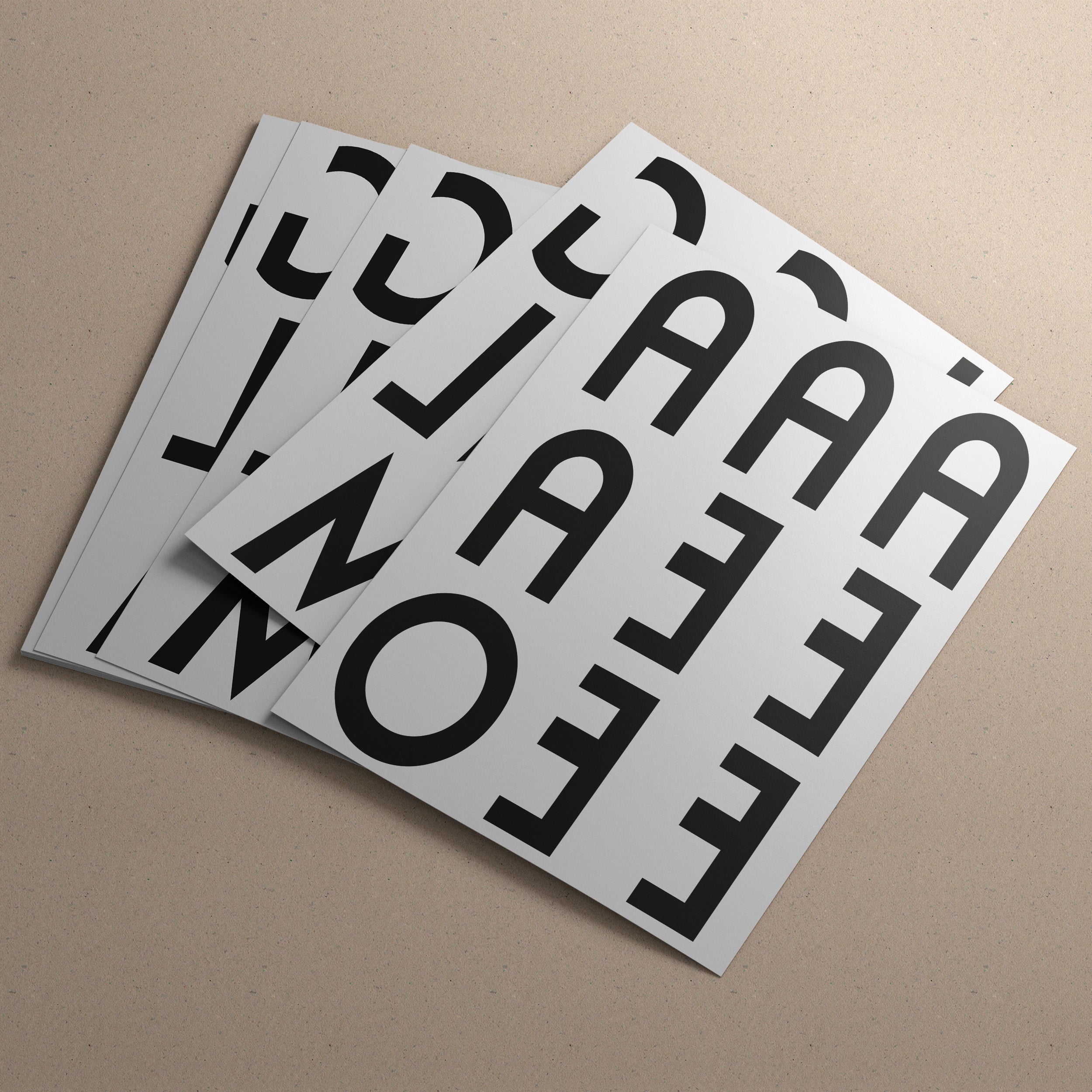 Stampa Trasferibile “LETTERE DELL'ALFABETO FONT VINTAGE STYLE - CURVO” 28×42 cm