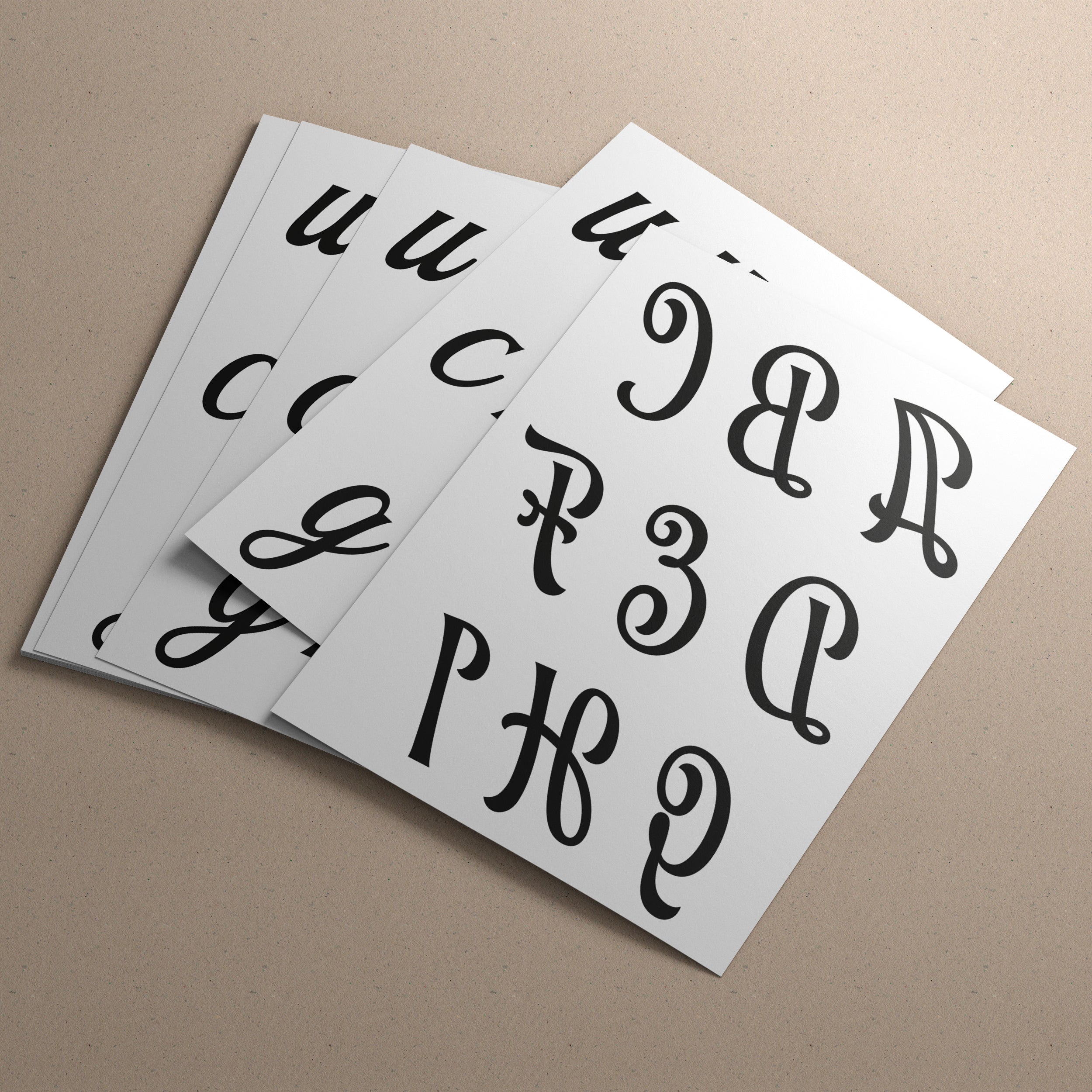 Stampa Trasferibile “LETTERE DELL'ALFABETO FONT ELEGANT” 28×42 cm