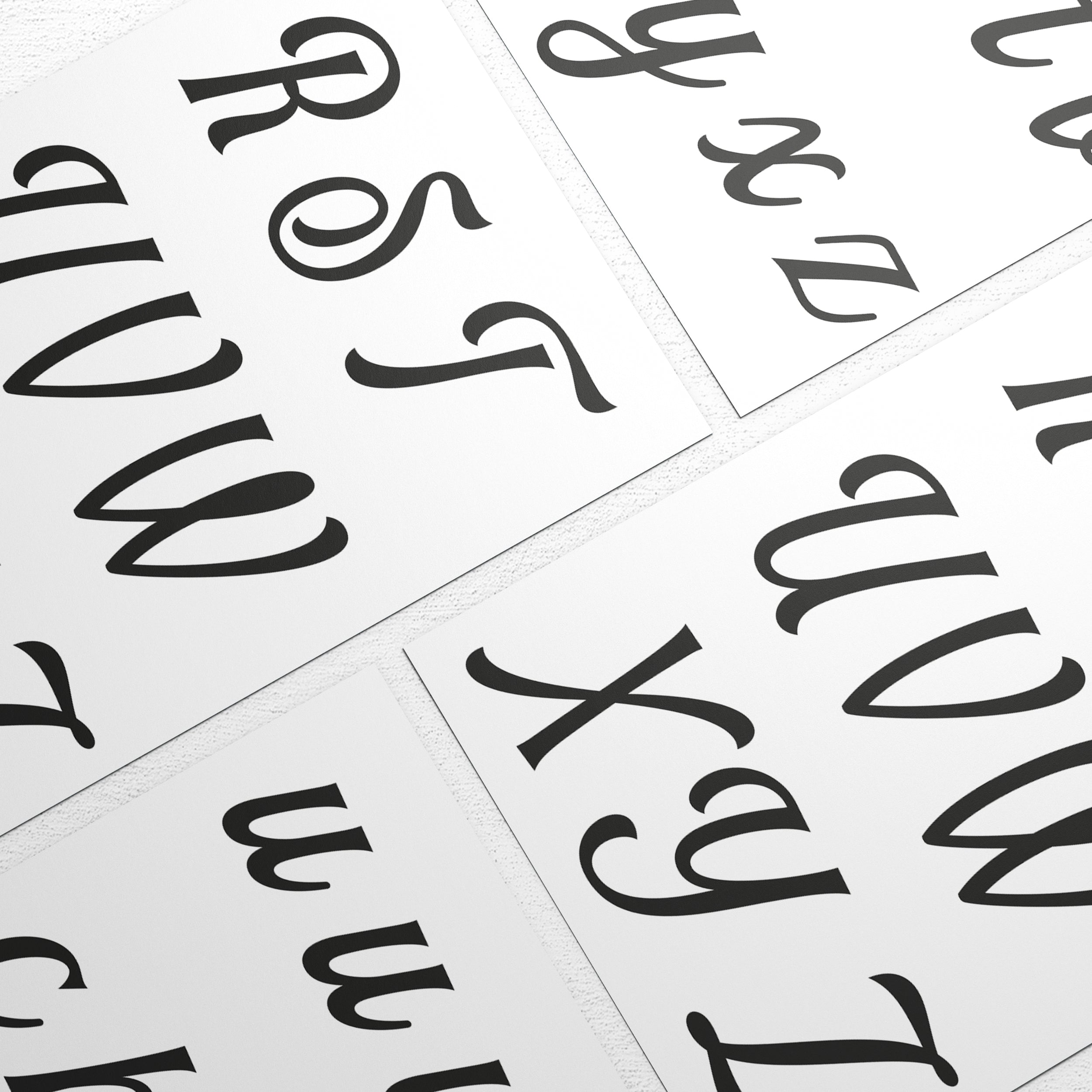 Stampa Trasferibile “LETTERE DELL'ALFABETO FONT ELEGANT” 28×42 cm