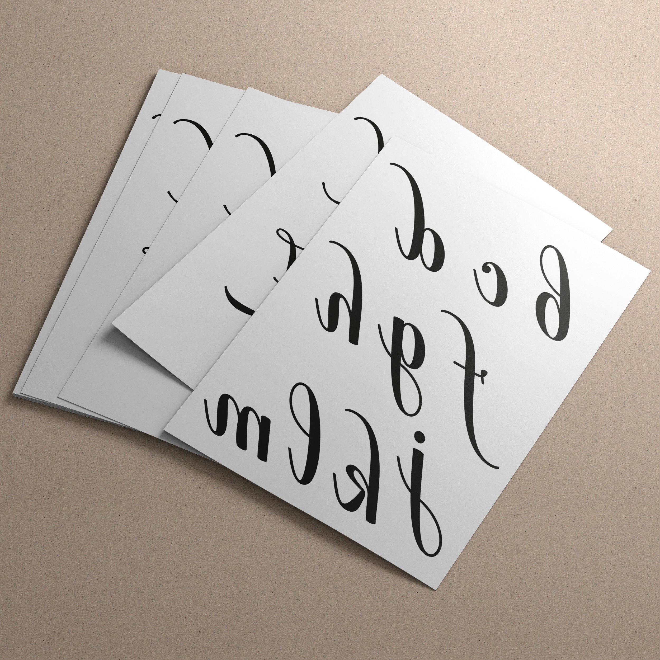 Stampa Trasferibile “LETTERE DELL'ALFABETO FONT CALLIGRAPHIC” 28×42 cm