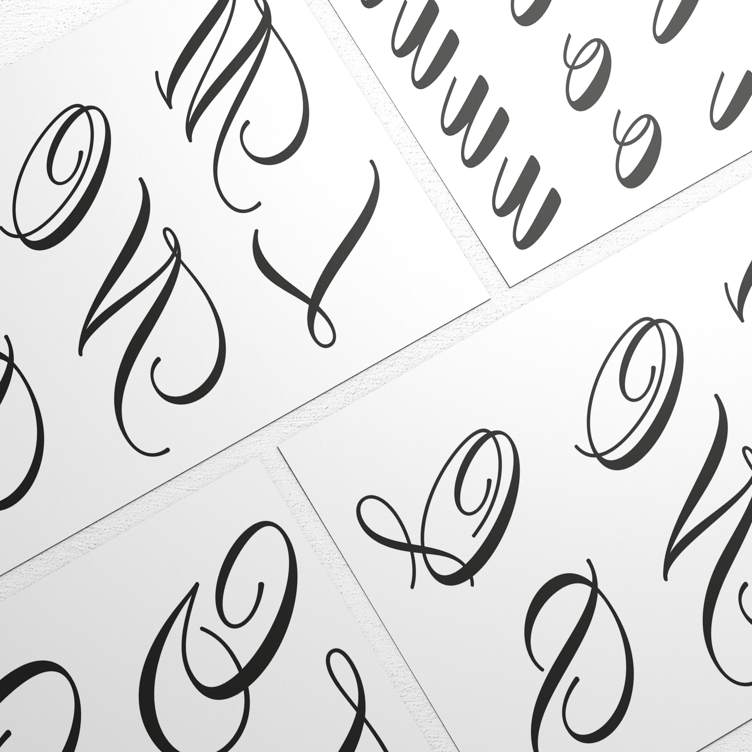 Stampa Trasferibile “LETTERE DELL'ALFABETO FONT CALLIGRAPHIC” 28×42 cm