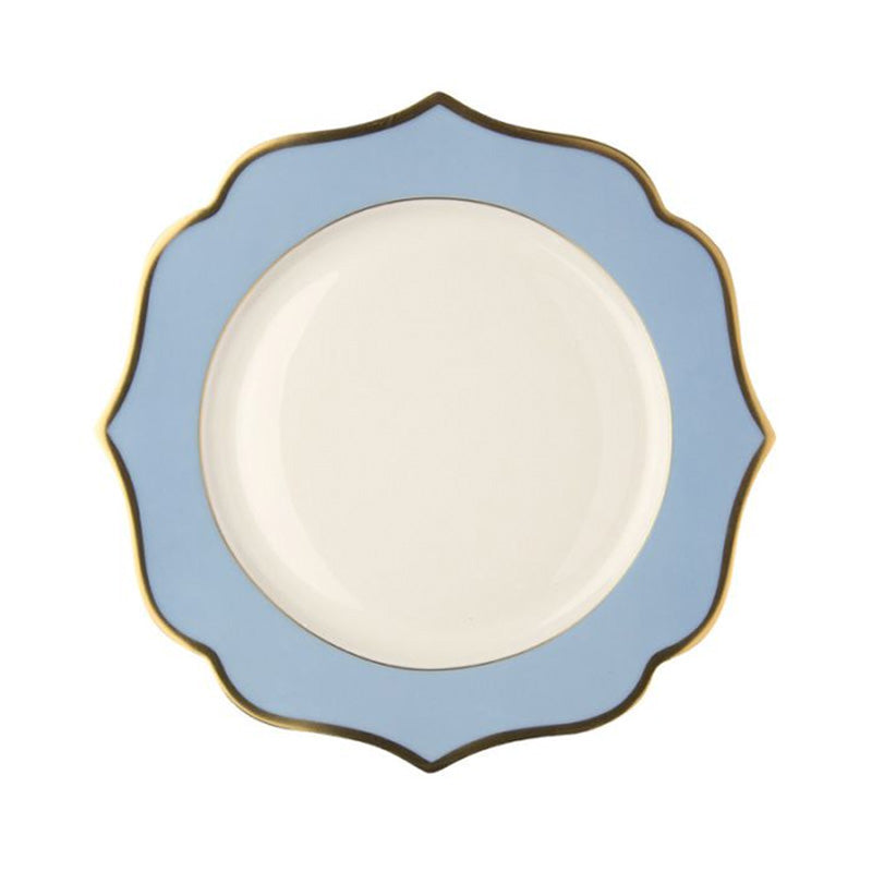 Servizio di 6 piatti piani "IONICA ORO & CELESTE" Ø 26,5 cm