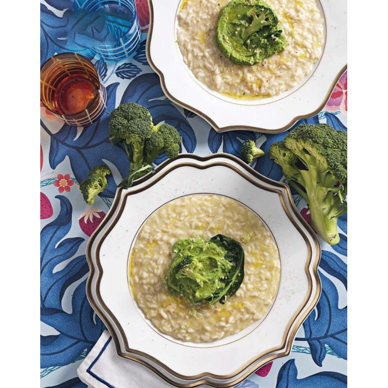 Servizio di 6 piatti piani "IONICA ORO & CELESTE" Ø 26,5 cm