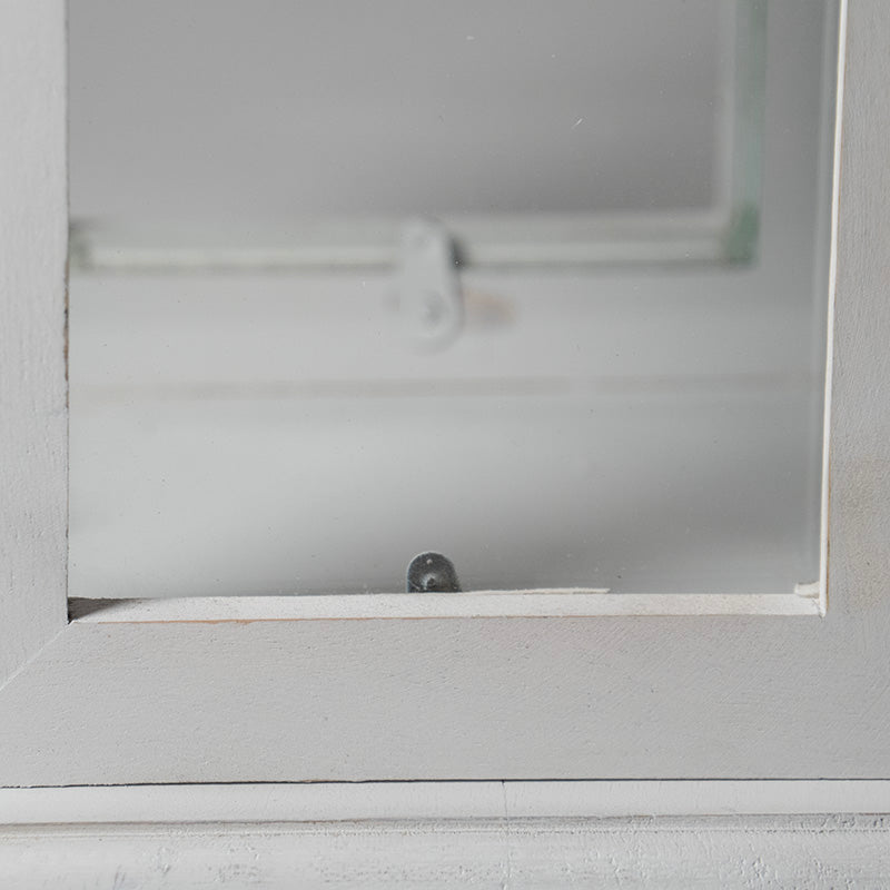 Lanterna grande "Bianco e Argento", in vetro e legno