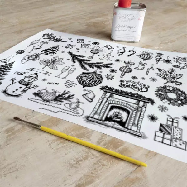 Stampa Trasferibile "NATALE, Magia Delle Feste" 28x40 cm