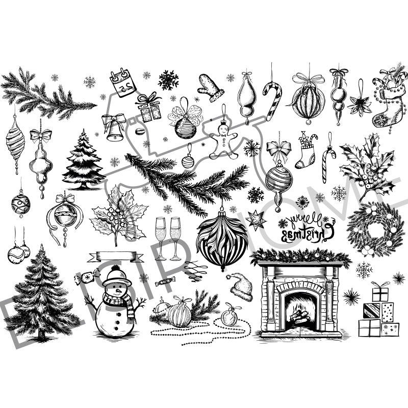 Stampa Trasferibile "NATALE, Magia Delle Feste" 28x40 cm