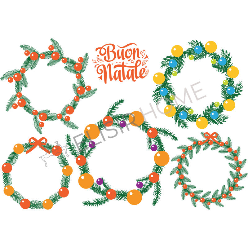 Stampa Trasferibile "NATALE, Ghirlande" 28x40 cm