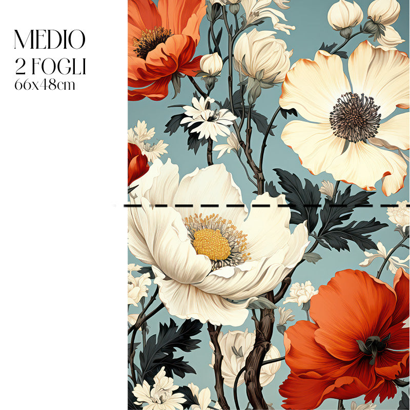 Dècoupage Modern Flora – Papaveri rosa