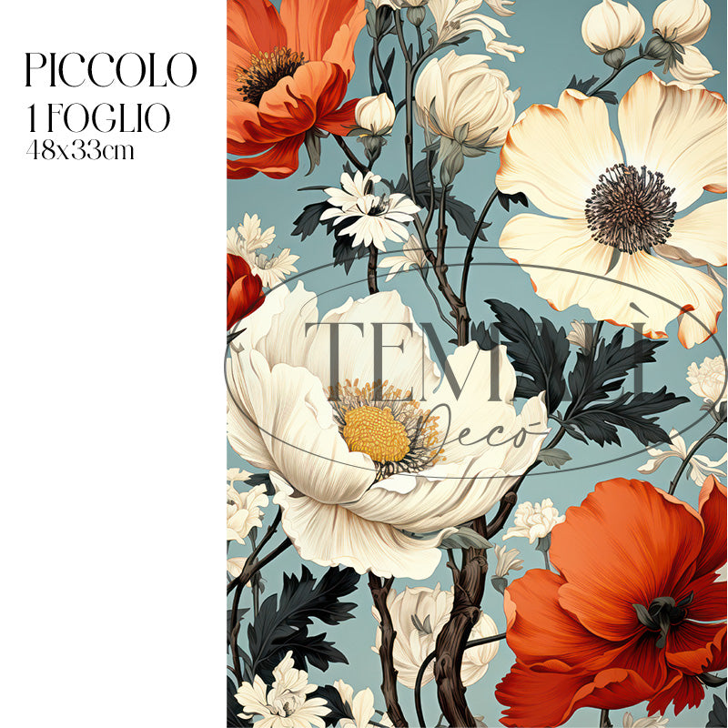 Dècoupage Modern Flora – Papaveri rosa