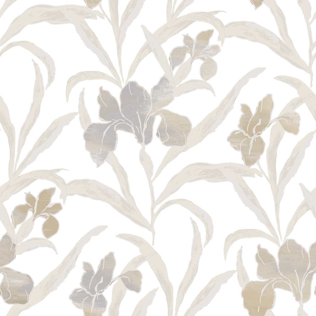 Carta da parati "Iris su fondo bianco" a metraggio o rotolo