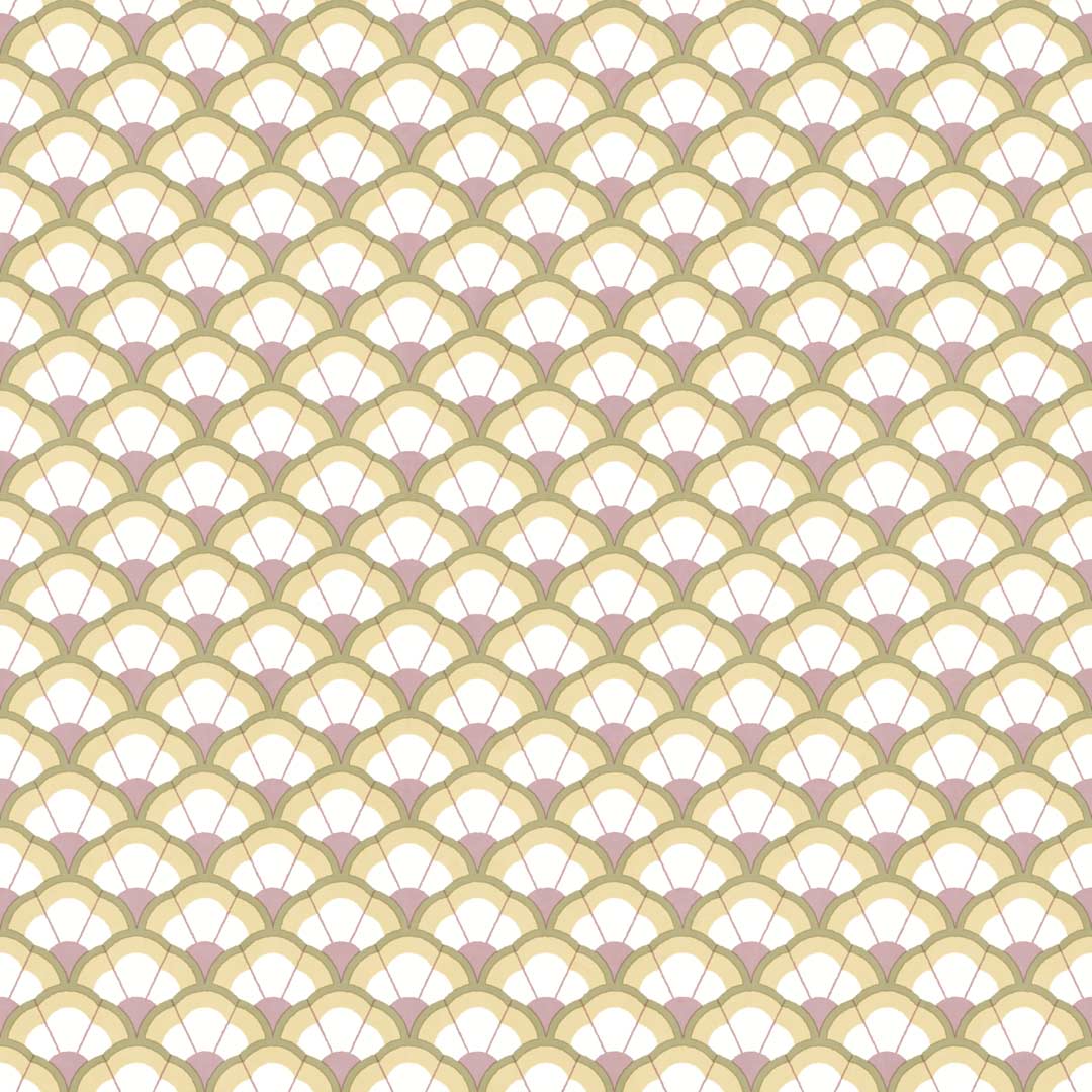 Carta da parati "Ventagli rosa e gialli" a metraggio o rotolo