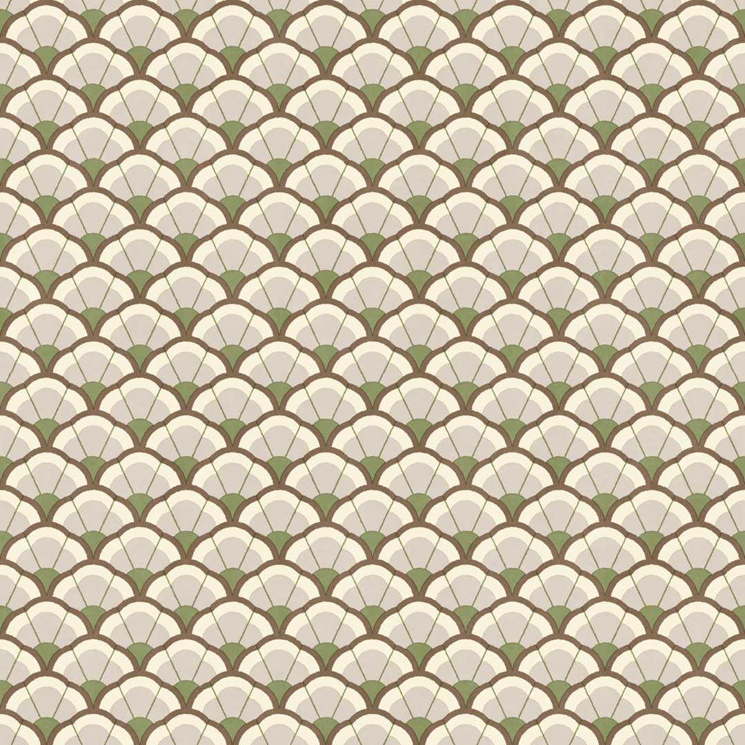 Carta da parati "Ventagli verde e marrone" a metraggio o rotolo