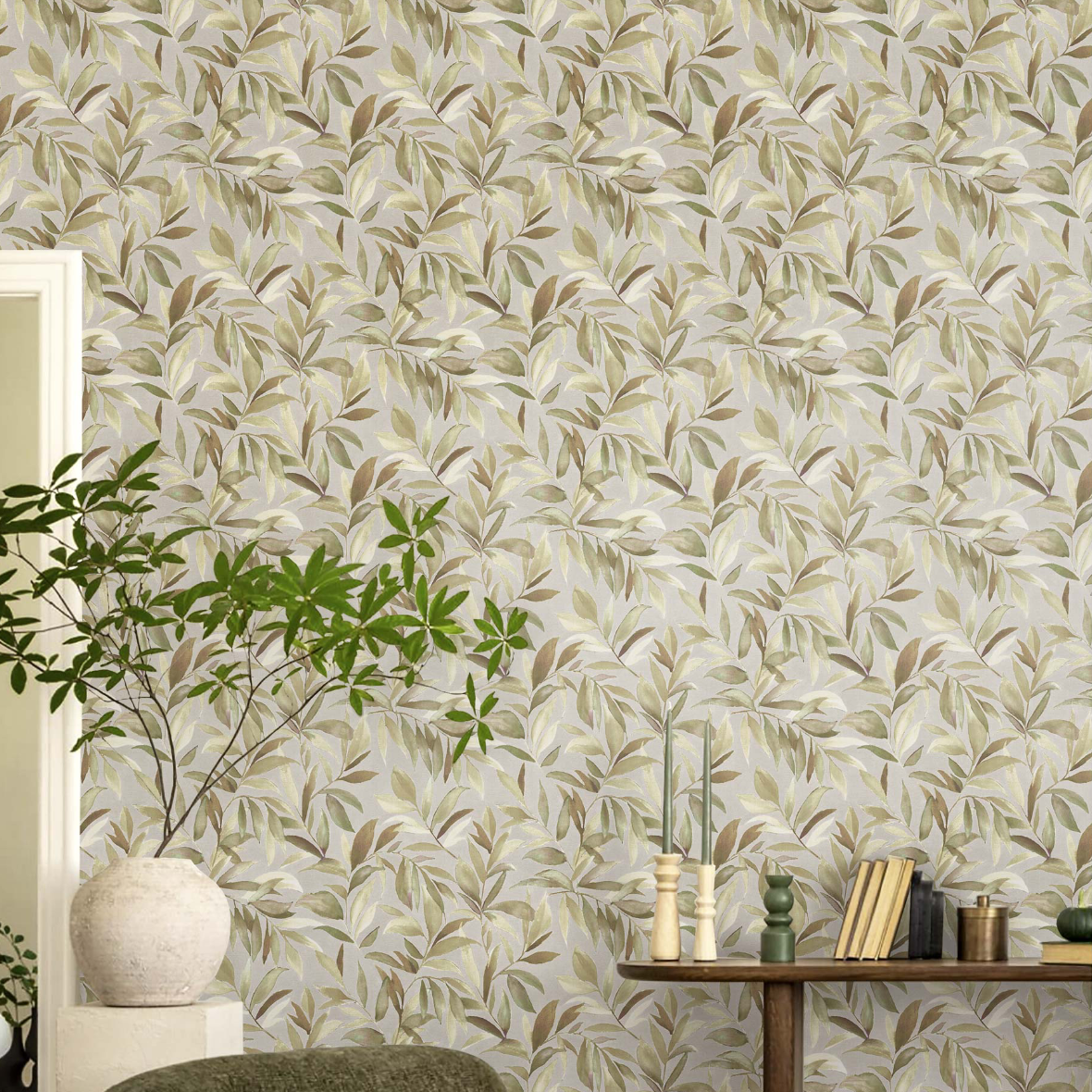 Carta da parati "Foglie verdi" a metraggio o rotolo