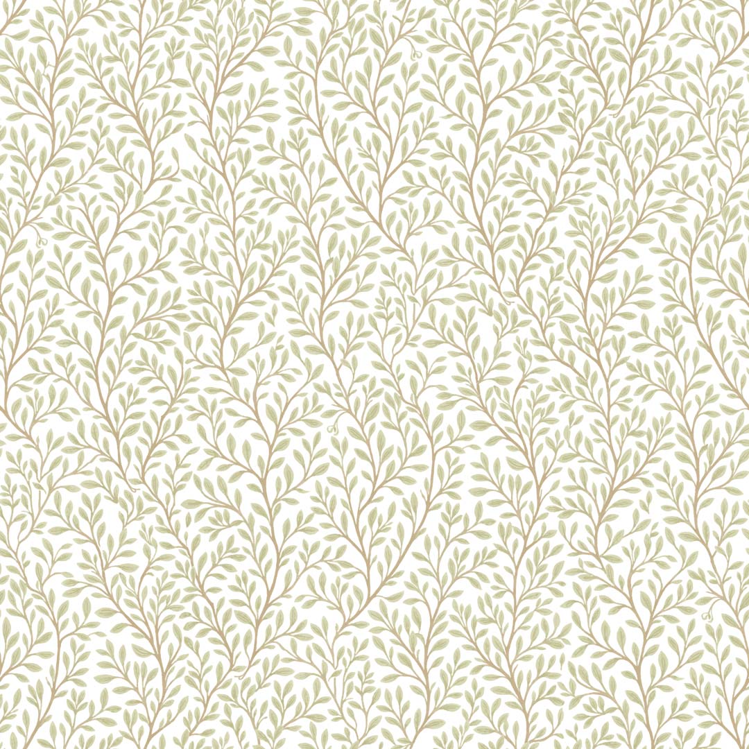 Carta da parati "Intreccio di foglie verde" a metraggio o rotolo