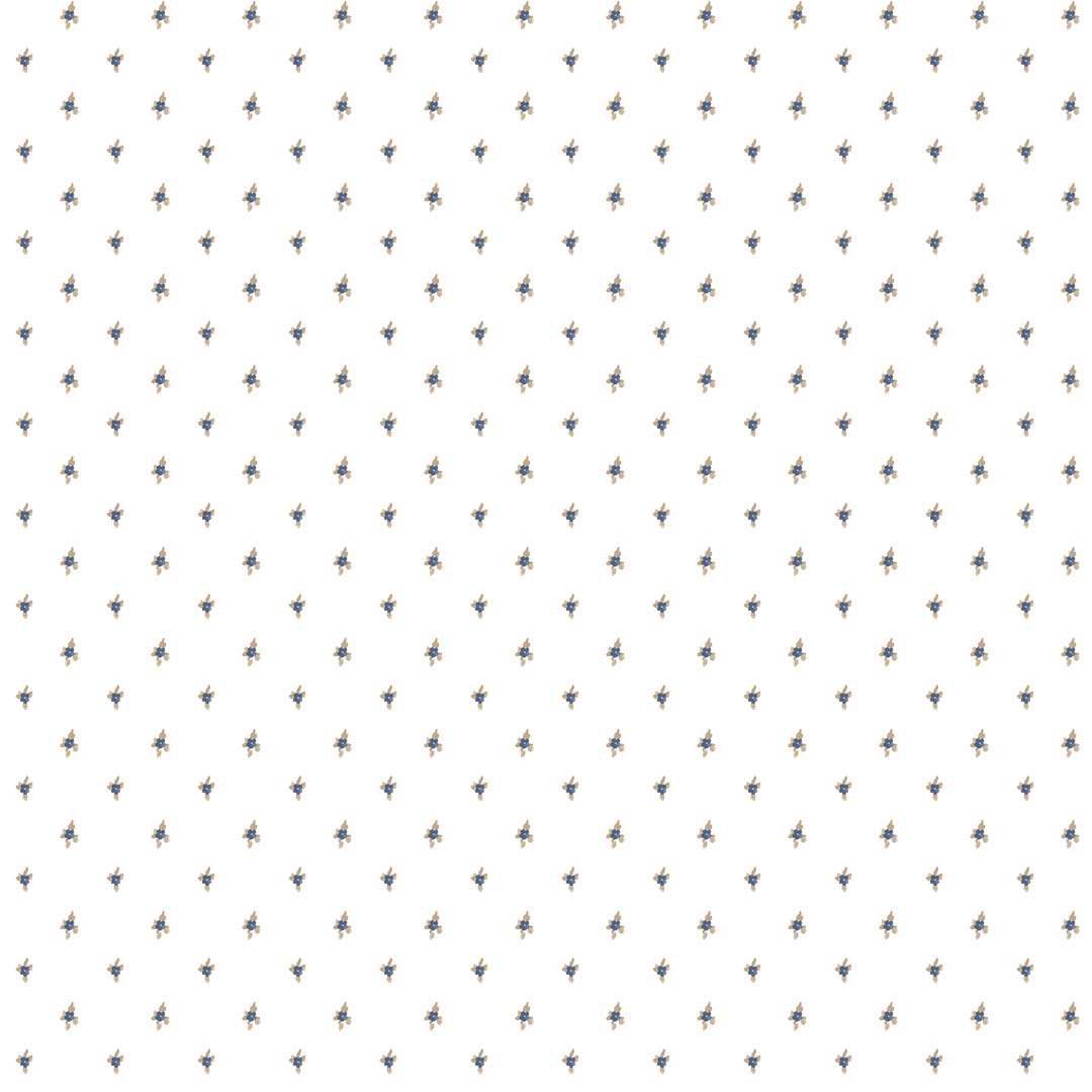 Carta da parati "Pois di fiori blu" a metraggio o rotolo