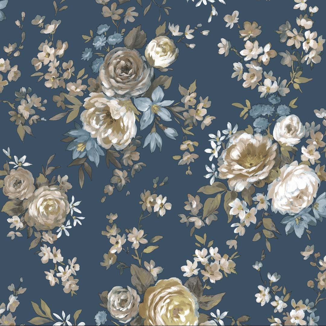 Carta da parati "Peonie blu" a metraggio o rotolo