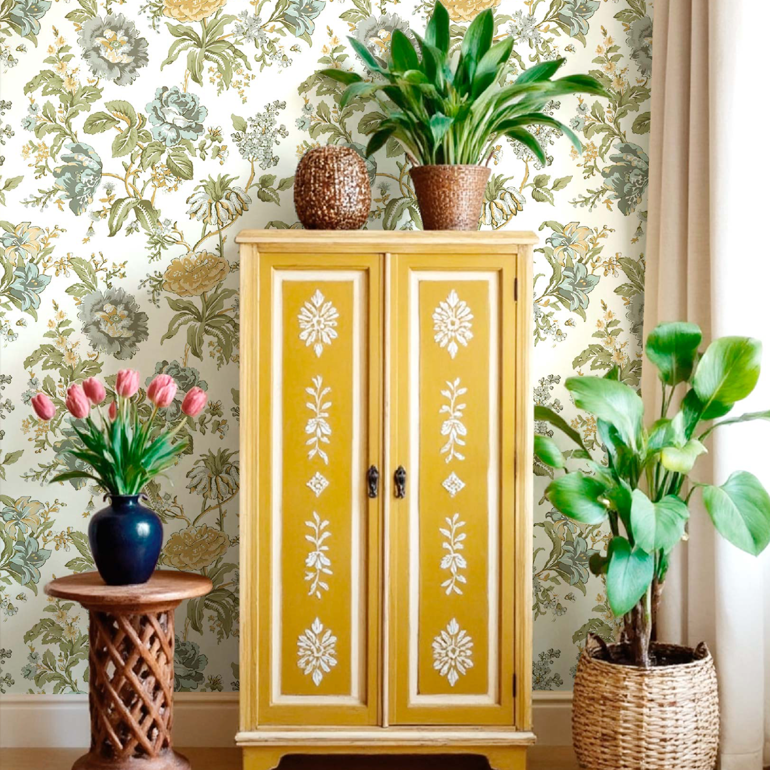 Carta da parati "I giardini botanici bianchi" a metraggio o rotolo