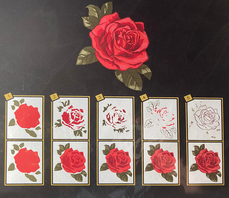 Posh Chalk Multilayer Stencil "Posh Rose" 30x24cm WoodUbend