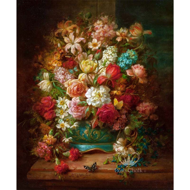 Carta da Découpage "Bouquet of flowers" in Carta di Riso Posh chalk 28,50x40cm