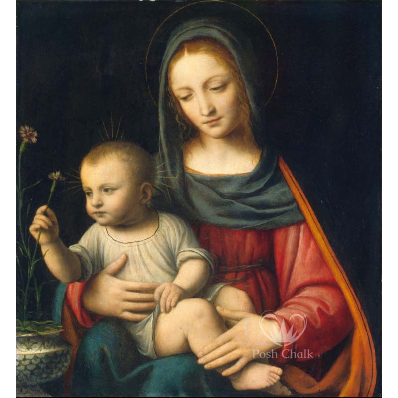 Carta da Découpage "Madonna & Child" in Carta di Riso Posh chalk 58x81 cm
