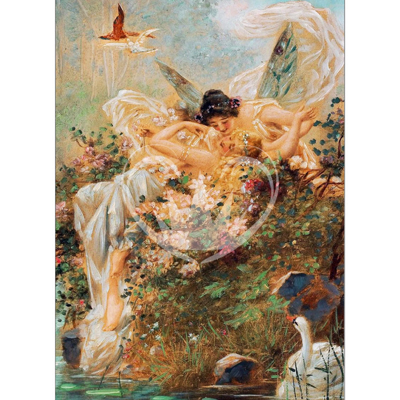 Carta da Découpage "Floral Fairies" in Carta di Riso Posh chalk 30x42cm