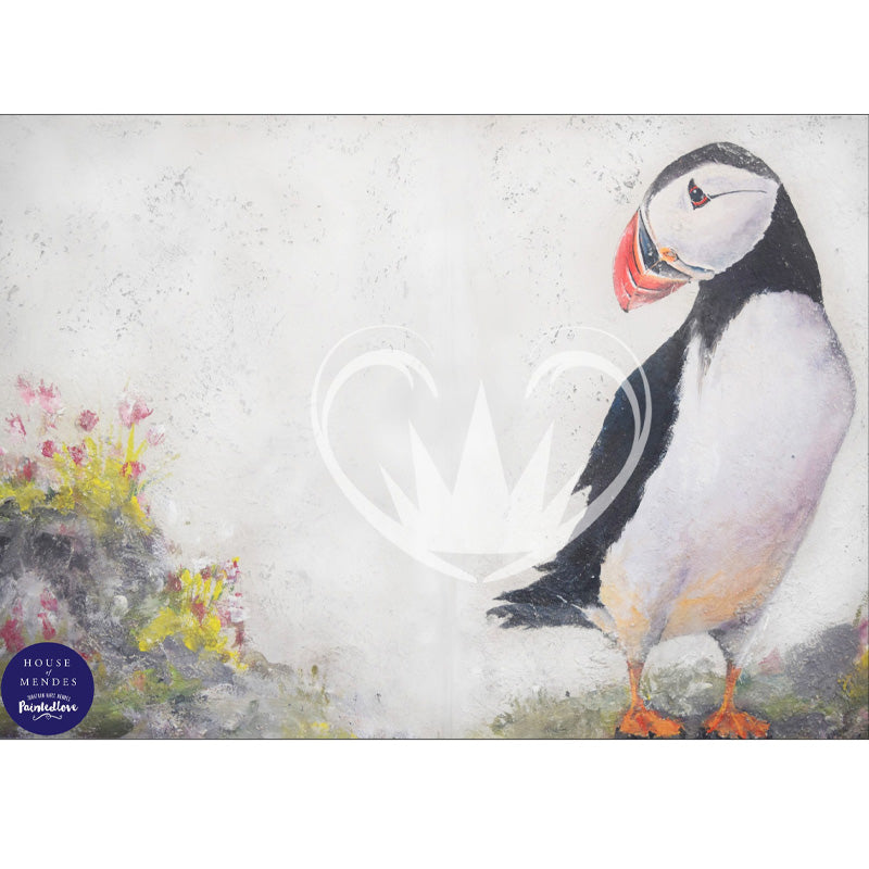 Carta da Découpage "The Puffin" in Carta di Riso Posh chalk 60x84cm