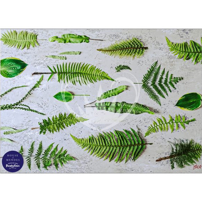 Carta da Découpage "Stony Fern" in Carta di Riso Posh chalk 60x84cm
