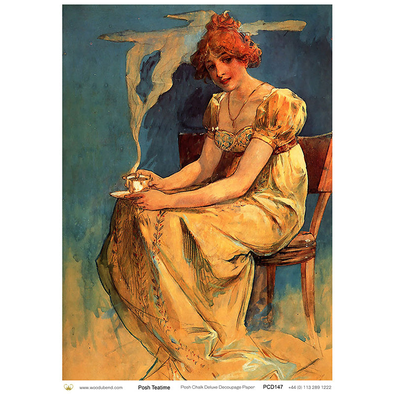 Carta da Découpage "Posh Teatime" in Carta di Riso Posh chalk 28,5x40cm