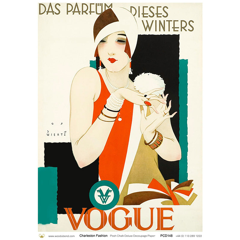 Carta da Découpage "Charleston Fashion" in Carta di Riso Posh chalk 28,5x40cm