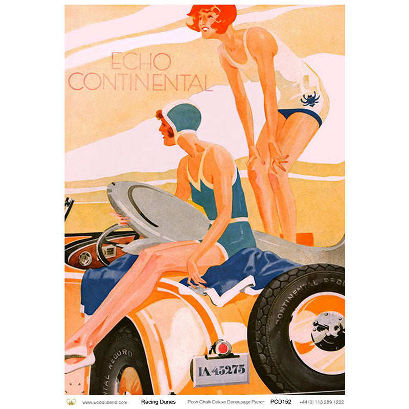 Carta da Découpage "Racing Dunes" in Carta di Riso Posh chalk 28,5x40cm