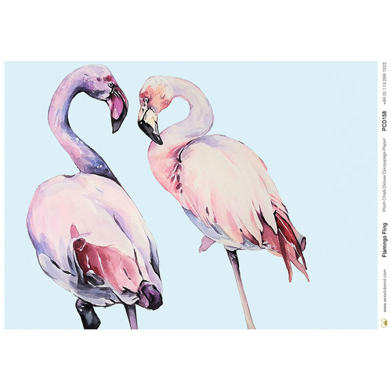 Carta da Découpage "Flamingo Fling" in Carta di Riso Posh chalk 28,5x40cm