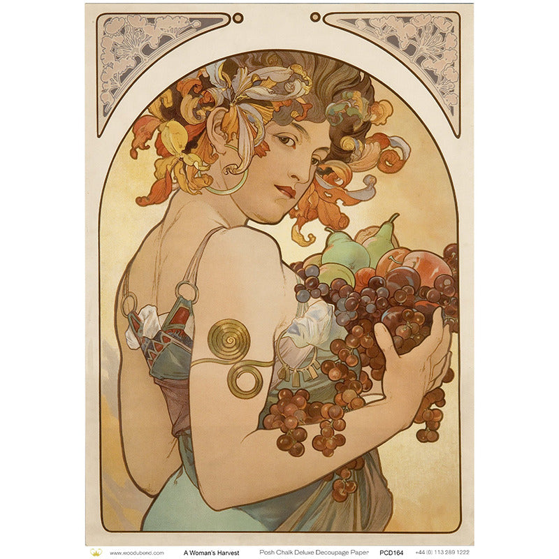 Carta da Découpage "A Woman’s Harvest " in Carta di Riso Posh chalk 58x81cm