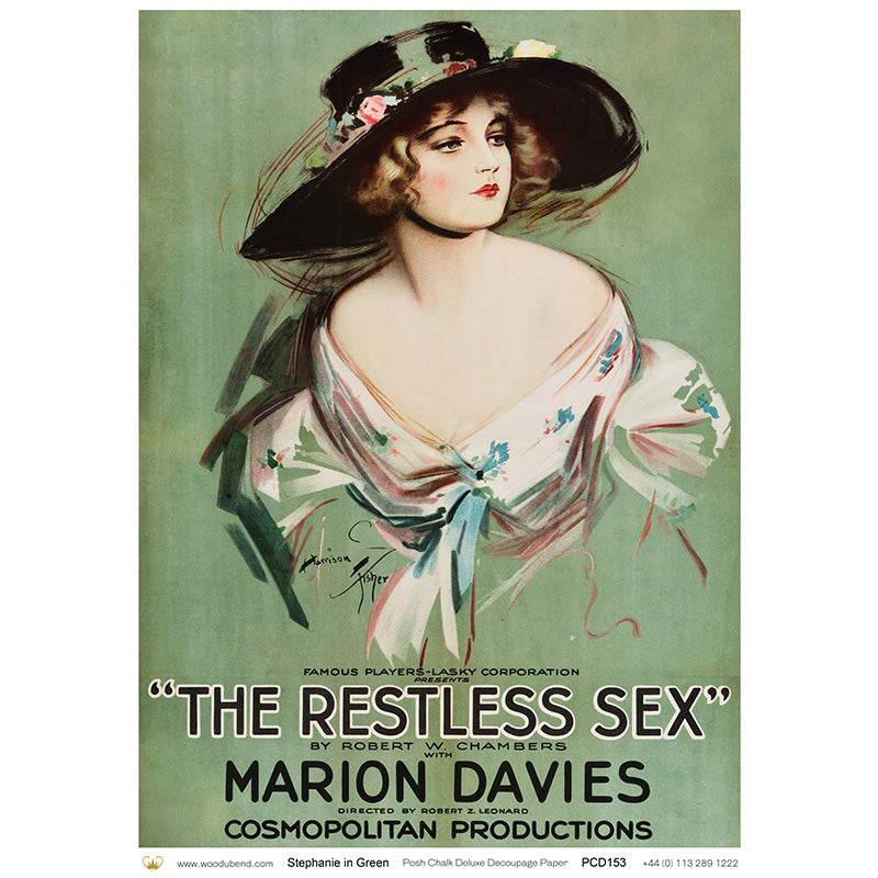 Carta da Découpage "Stephanie in Green" in Carta di Riso Posh chalk 58x81cm