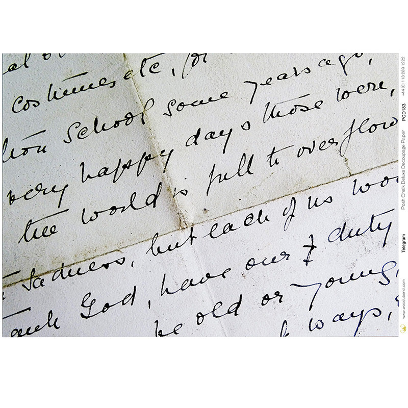 Carta da Découpage "Telegram" in Carta di Riso Posh chalk 58x81 cm