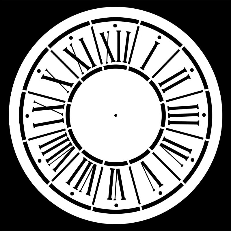 Posh Chalk Stencil "Posh O’Clock" 80x80cm WoodUbend